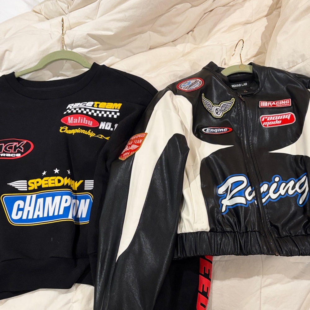 Racing Patchwork Bomber Jacket bundle including s… - image 1